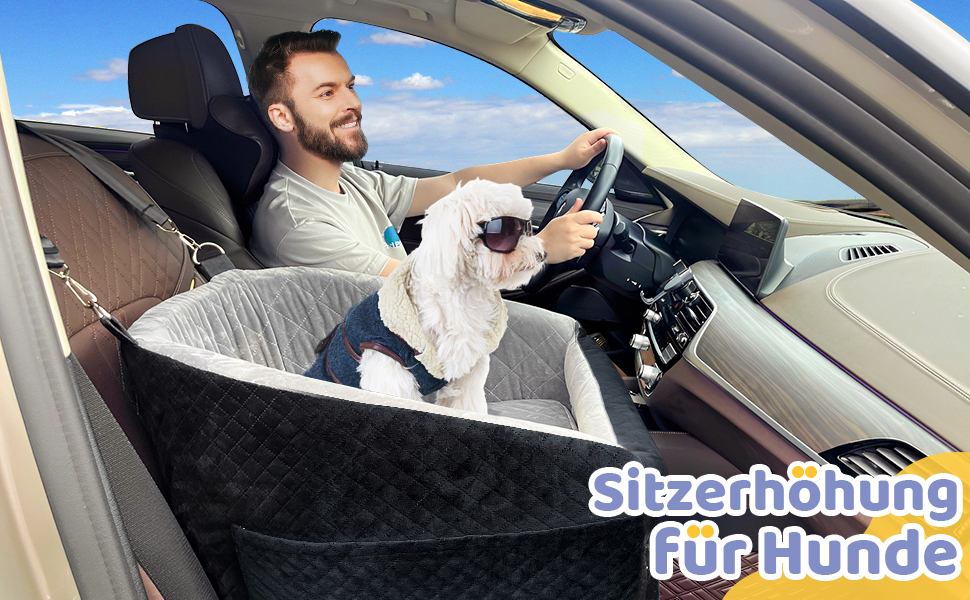 Автокрісло для собак GL GLENSLAVE - чорне, з підкладкою та безпечною шнуркою, для маленьких собак