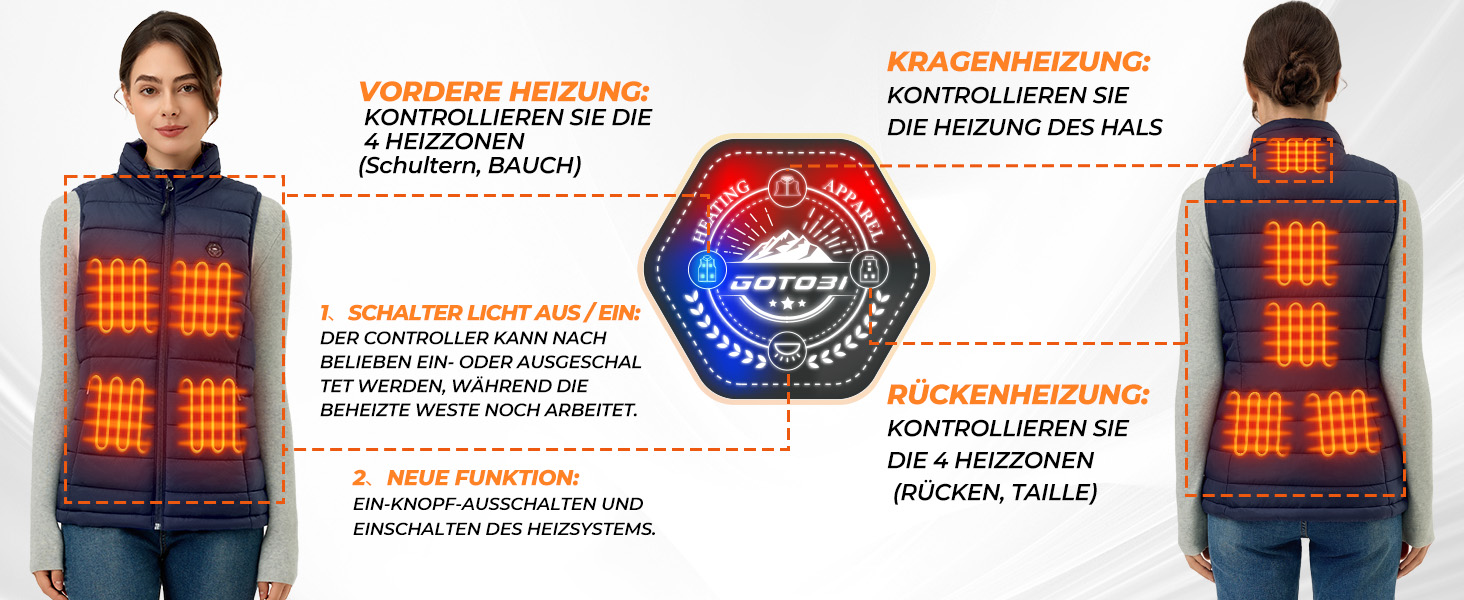 Жіночі гріючі штани Heizwete з акумулятором 16000mAh 7,4V - 9 гріючих зон, 3 режими температури, для активного відпочинку та роботи на вулиці, білі (сині, S)