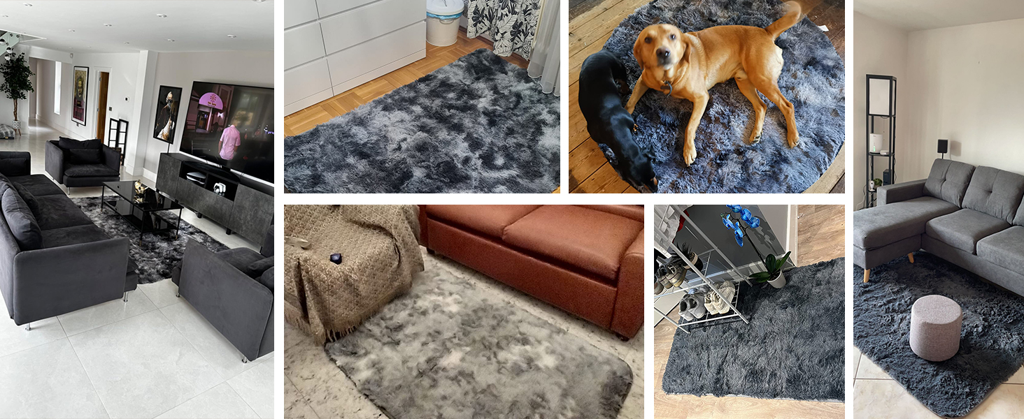 CHOSHOME Килим для спальні, вітальні: м'який, сучасний, з високим ворсом, антиковзаюча підкладка, для дитячої кімнати, шаги, 90x150 см (Бежевий, 150x240 см)