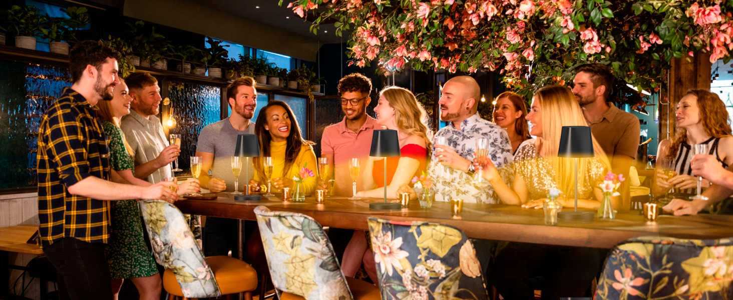 LED-лампа Quntis настільна бездротова, торкання, регулювання яскравості, акумулятор, USB зарядка, 3000K-5000K, 3 колірні температури, IP44, вологостійка, для дому та вулиці, чорна - 2 шт.