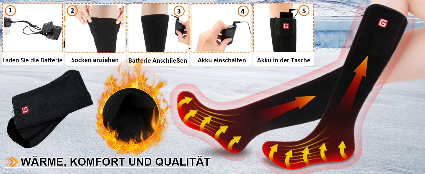 Спортивні грілки для ніг Svpro з підігрівом, акумуляторні, для чоловіків та жінок, чорні. Ідеально для кемпінгу та полювання.