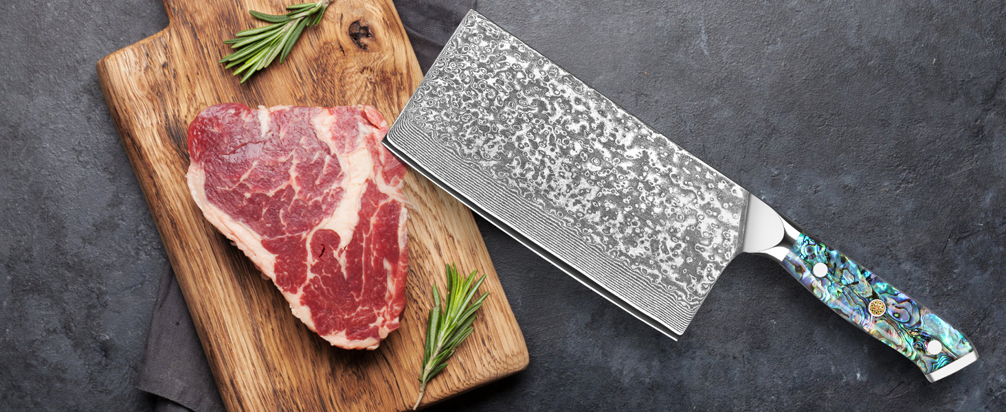Ніж Santoku з дамаської сталі 18 см: преміум якість, VG-10 сталь, ручка з мушлі Абалоне, подарункова коробка