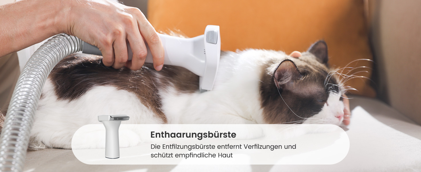 Машинка для стрижки собак Oneisall з пилососом, потужність 12000 Па, збір 99.99% шерсті, тиха, 7 насадок, об'єм контейнера 1.5 л