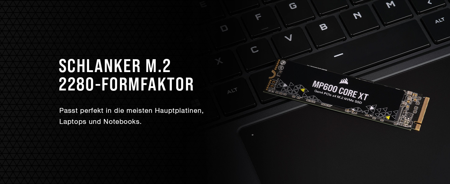 SSD Corsair MP600 CORE XT 2TB M.2 PCIe Gen4 NVMe – Швидкість до 5900 МБ/с, QLC NAND, для ноутбуків та ПК