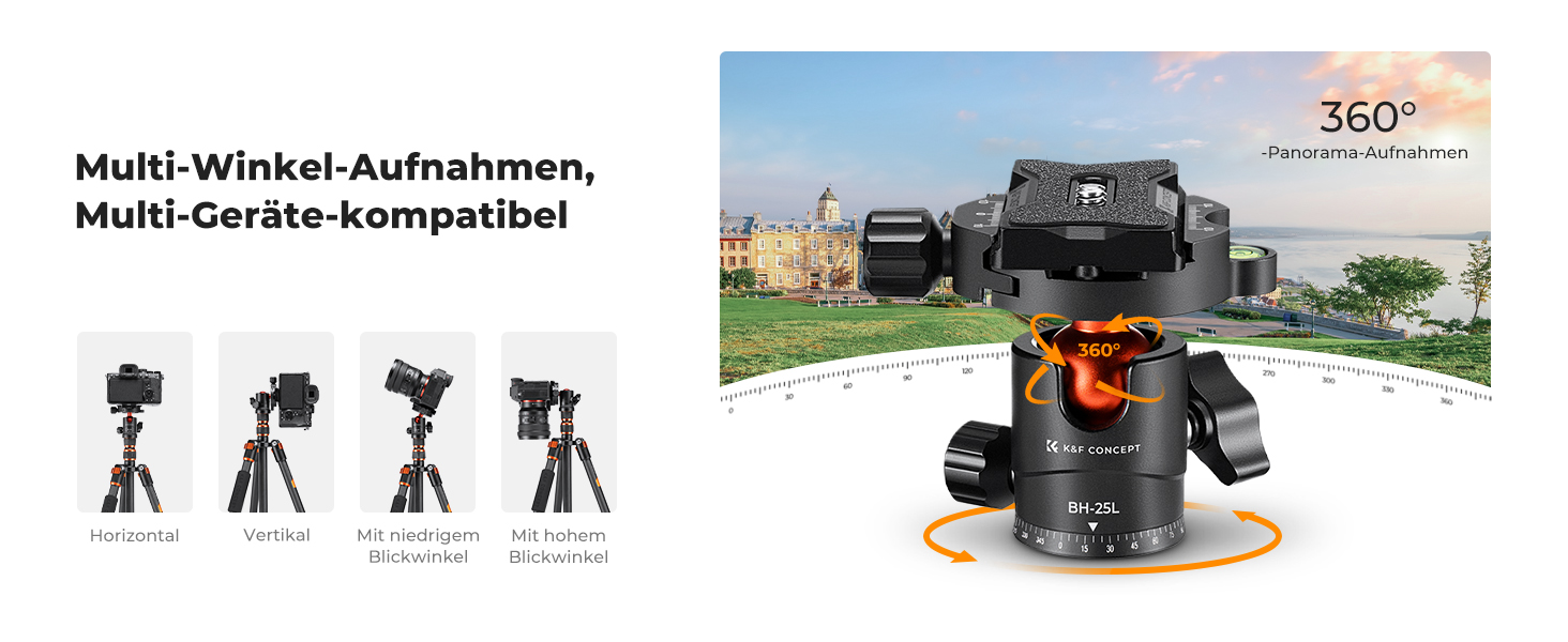 Штатив K&F Concept 152 см з карбону, легкий трипод з гнучким кульковим голівкою 360°, різьблення 1/4'', сумка для DSLR камери