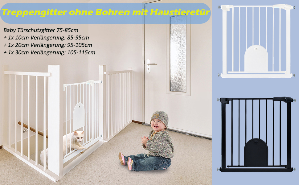 Захист для сходів HENGMEI: автоматичні металеві ворота для безпеки дітей та домашніх тварин, 95-105 см