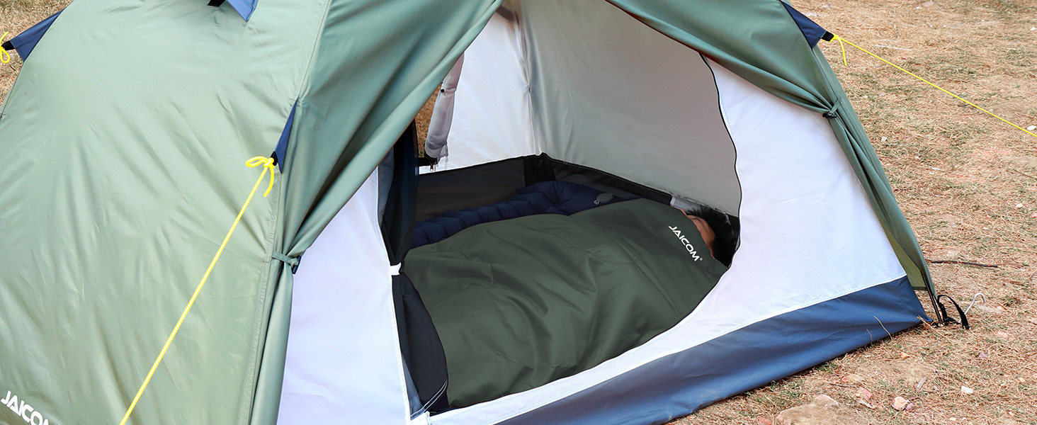 Літній спальний мішок - компактний, легкий, для кемпінгу, відпочинку на природі, дорослих, піших прогулянок, відпочинку в приміщенні, зелений