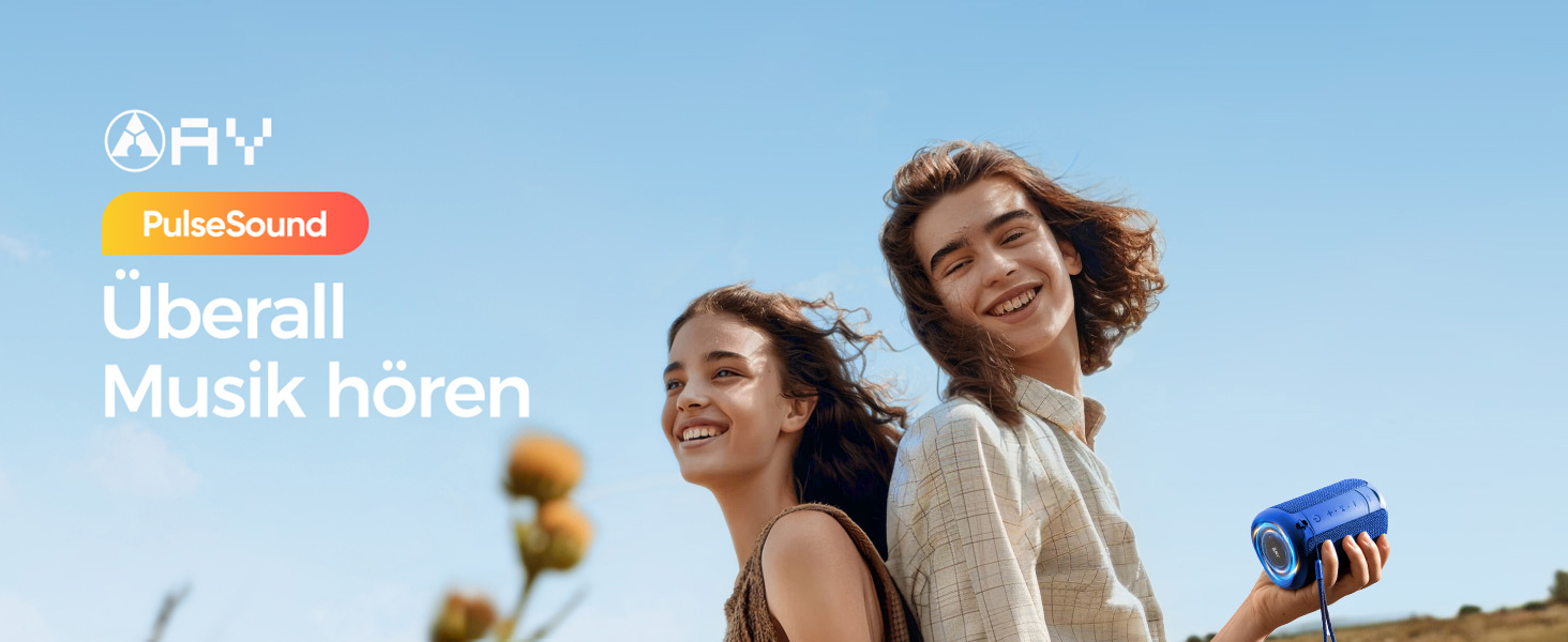 Портативна Bluetooth колонка AY з підсвіткою, водонепроникна IPX5, AUX/TF-карта, 24 год роботи, синя