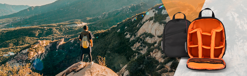 Рюкзак для камери Andoer Outdoor, водонепроникний, ударостійкий, сірий - сумісний з Sony, Canon, Nikon DSLR/SLR/Mirrorless