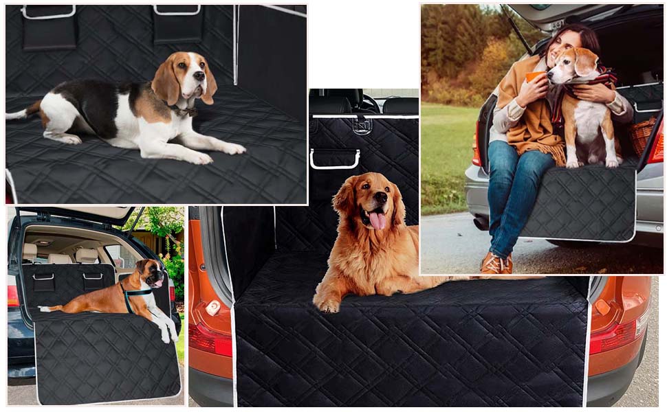 Килимок для собак у машину Caliyo, 143.5x134 см, захист заднього сидіння, водовідштовхувальний, антицарапин, універсальний, чорний