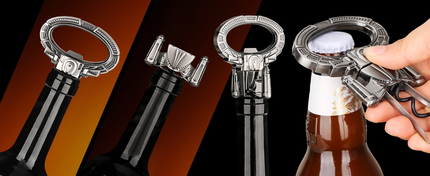 Відкривачка для вина LKKCHER з двома зубцями, для старих винних пляшок, професійна, бронзова з подарунковою коробкою та листівкою