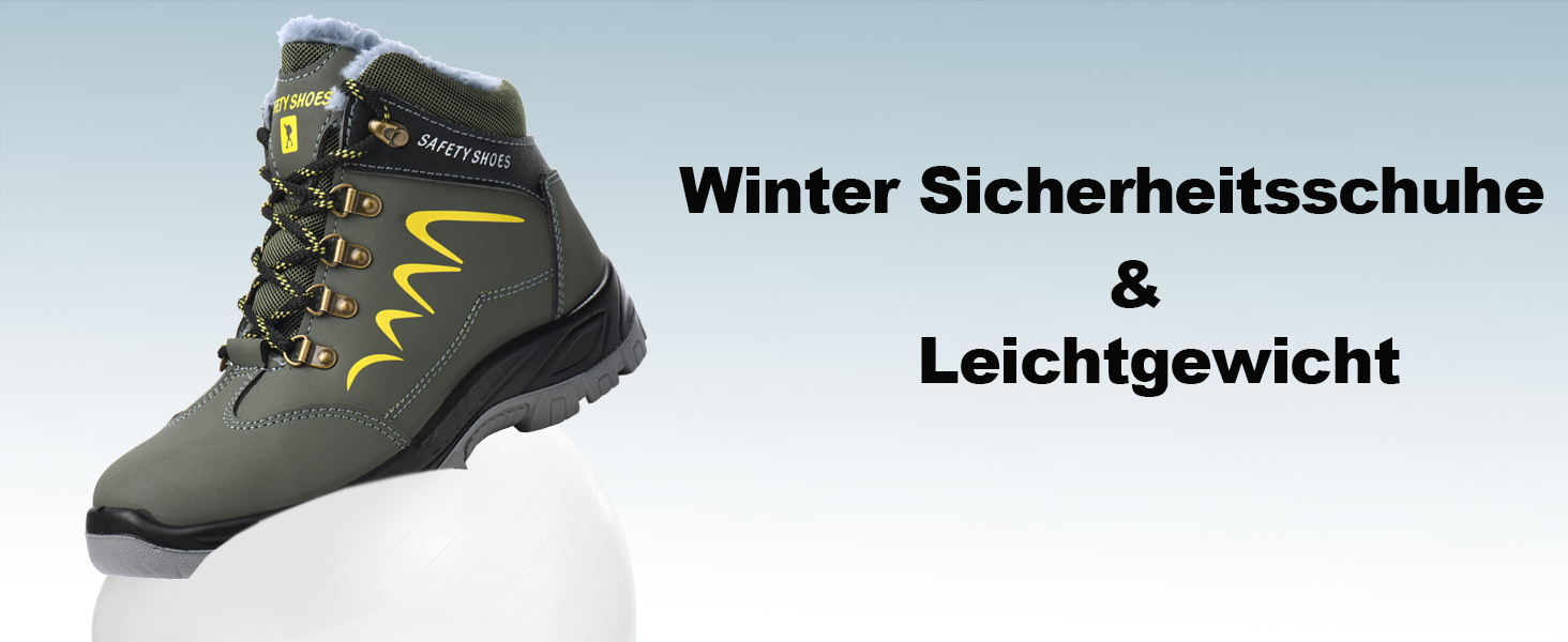 Зимові робочі черевики для чоловіків та жінок. Безпечні черевики S3 з металевим носком. Легкі, теплі, захисні черевики. Розміри 35-48 (36 EU). Колір: зелений