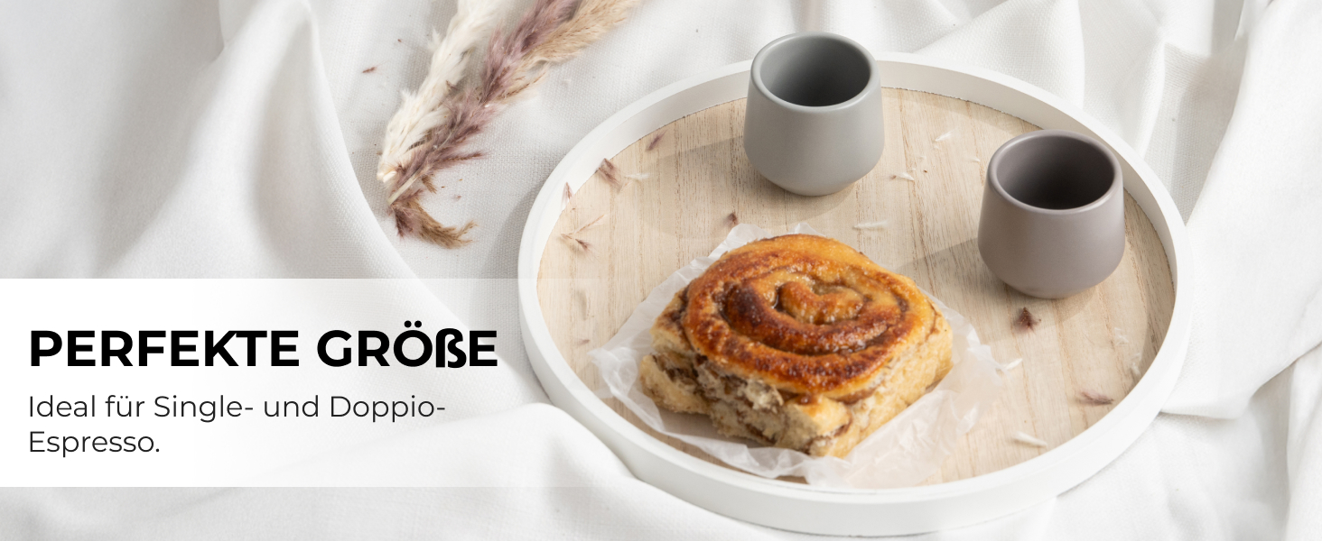 Набір чашок для еспресо Miamio 4 шт (90 мл) з кераміки без ручки, товстостінні, класичний пастельний колір, Luxe Collection