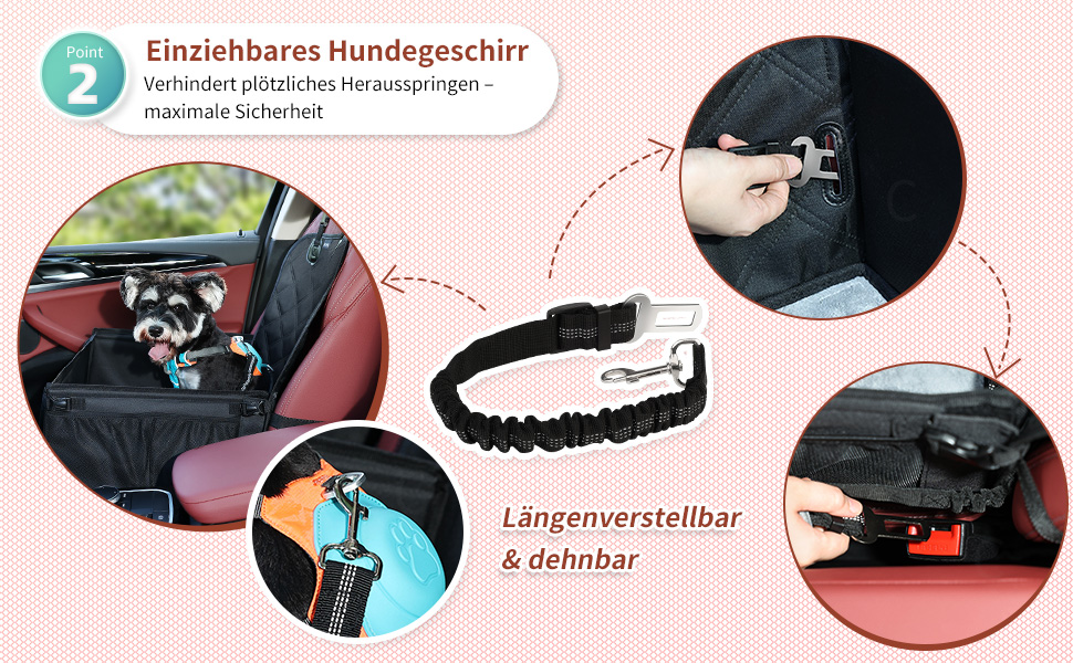 Автокрісло для собак KYG - стабільне, водовідштовхувальне, неслизьке та стійке до подряпин, для маленьких собак, для переднього та заднього сидіння (Чорний) 6696