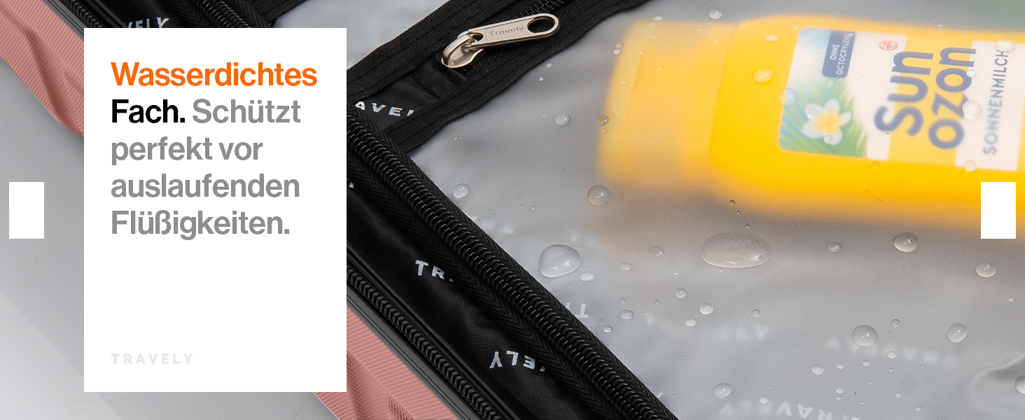 Набір валіз Travely з полікарбонату: 77см, 67см, ручна поклажа, TSA-замок, рожеве золото