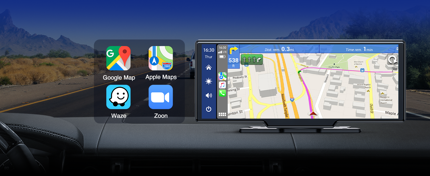 Бездротовий CarPlay/Android Auto дисплей Volam 9,26