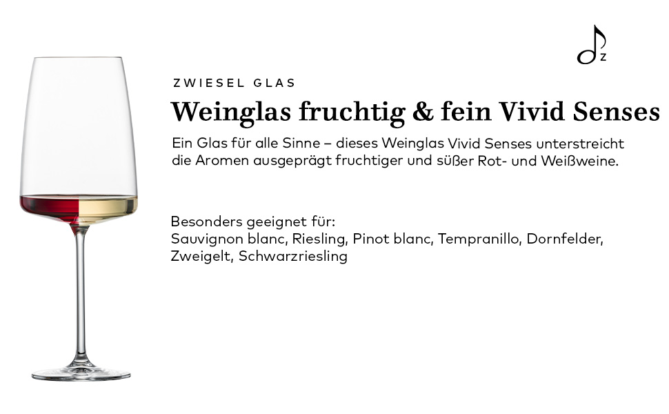 Набір келихів для вина Zwiesel Glas Vivid Senses (2 шт.), німецька якість, Tritan-кристал, для фруктових вин