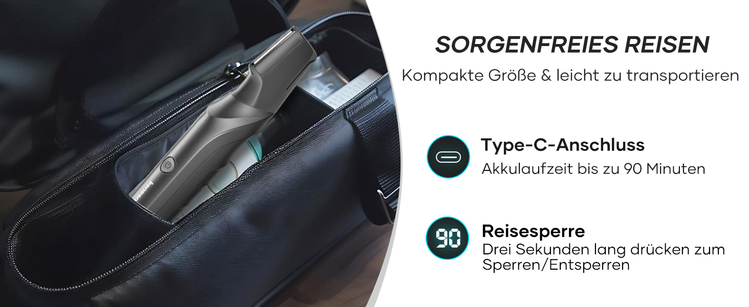 Триммер для тіла Kensen V-подібний чоловічий для гоління інтимної зони. Вологостійкий тілотриммер з насадками для ніг, грудей, пахв та зони бікіні.