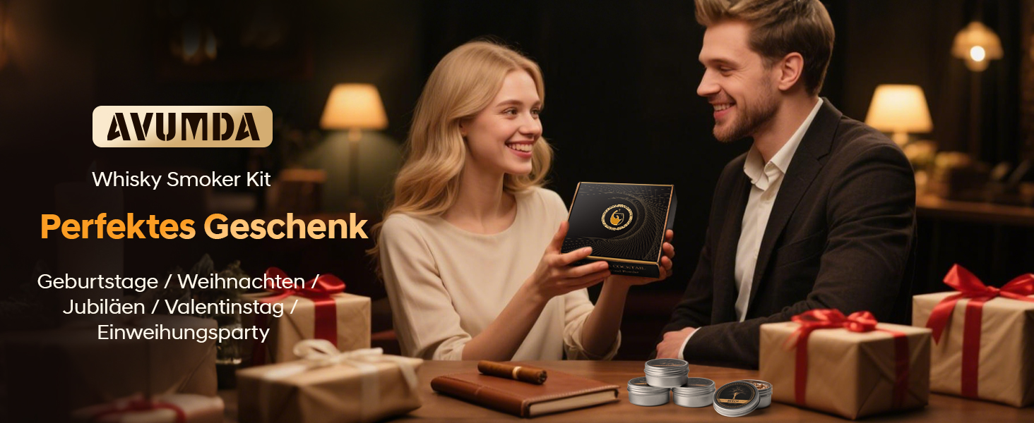 Електричний набір для копчення коктейлів та віскі, ретро-дизайн, 8 дерев'яних чіпсів, USB-C, без полум'я, для віскі, пива, коктейлів, вина, кави, їжі, подарунок для чоловіків