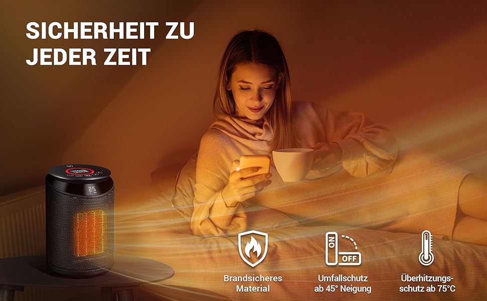 Електричний керамічний обігрівач LEBENLANG з Wi-Fi та пультом дистанційного керування, 2000W, енергозберігаючий, тихий, для дому | Обігрівач, еко-нагрівач