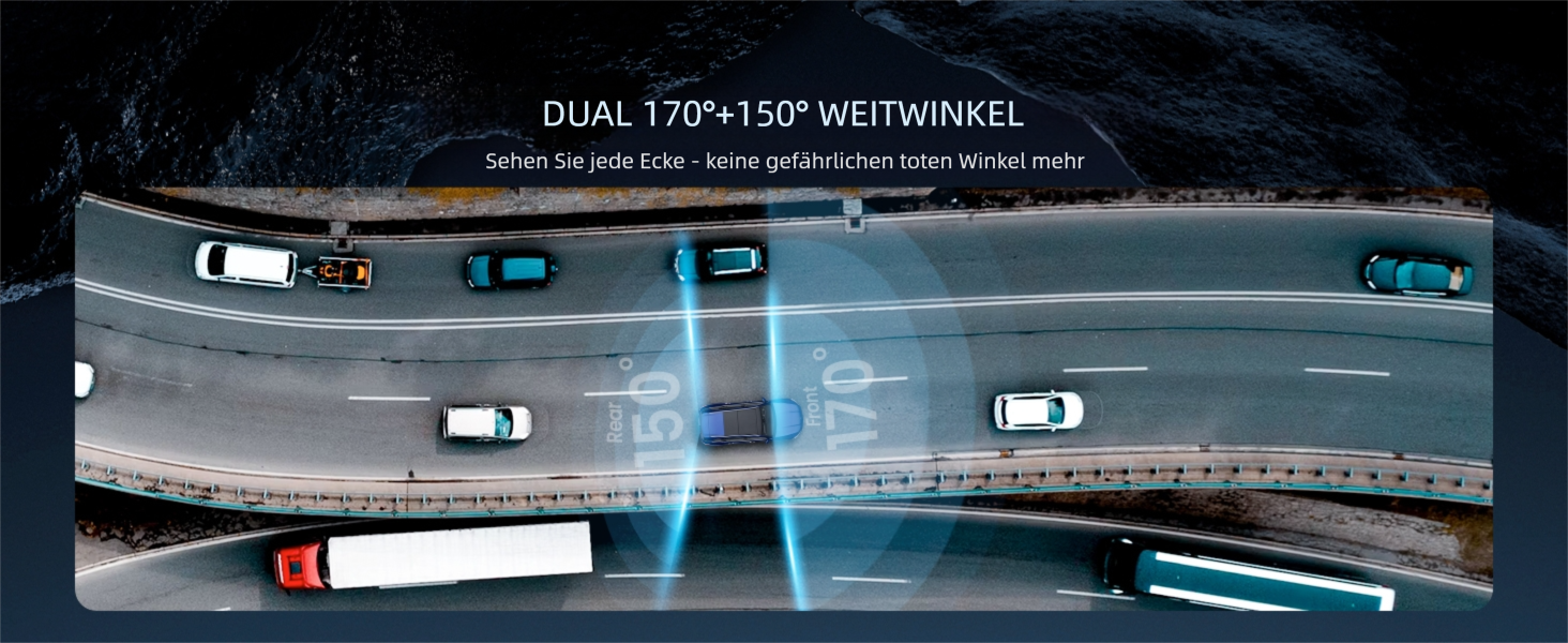 Відеореєстратор TECXERLLON 4K з ADAS, GPS, WDR, G-сенсором та нічним баченням, 24/7 парковка, 128GB карта в комплекті