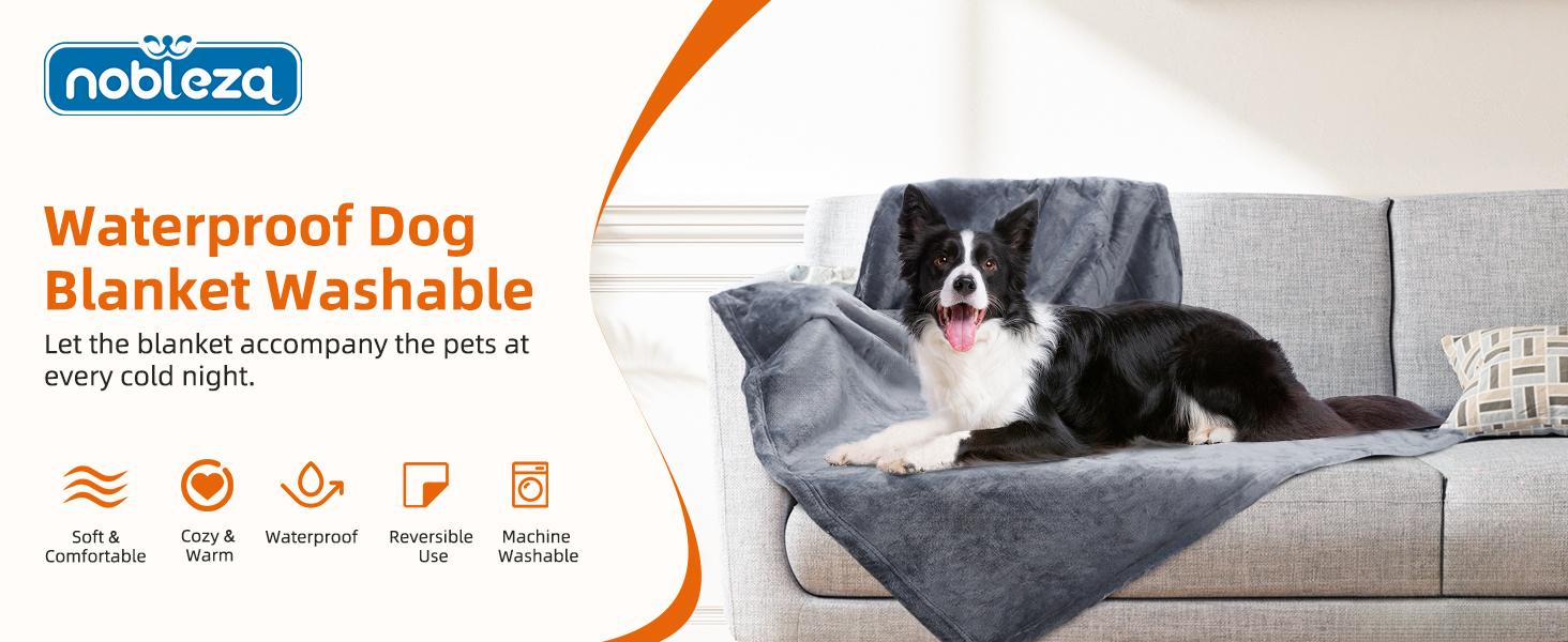 Водонепроникний коврик для собак Nobleza, XXL (203 x 152 см), м'який та пухнастий, для дому та вулиці, підходить для котів, можна прати в пральній машині, двосторонній чохол для дивану, сірий
