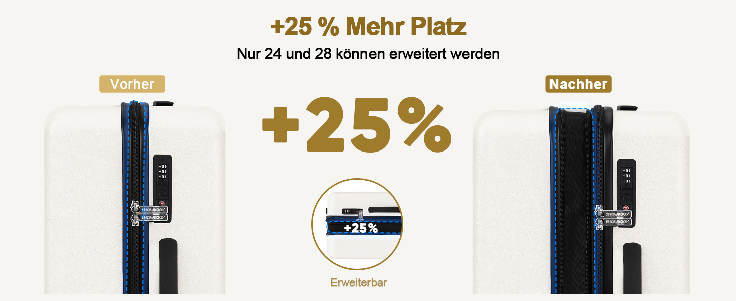 Набір валіз SHOWKOO 2 шт. з жорстким корпусом 65см+75см, розширюваний, ультралегкий, полікарбонат, з TSA замком та 4 колесами (L+XL) - Темно-синій