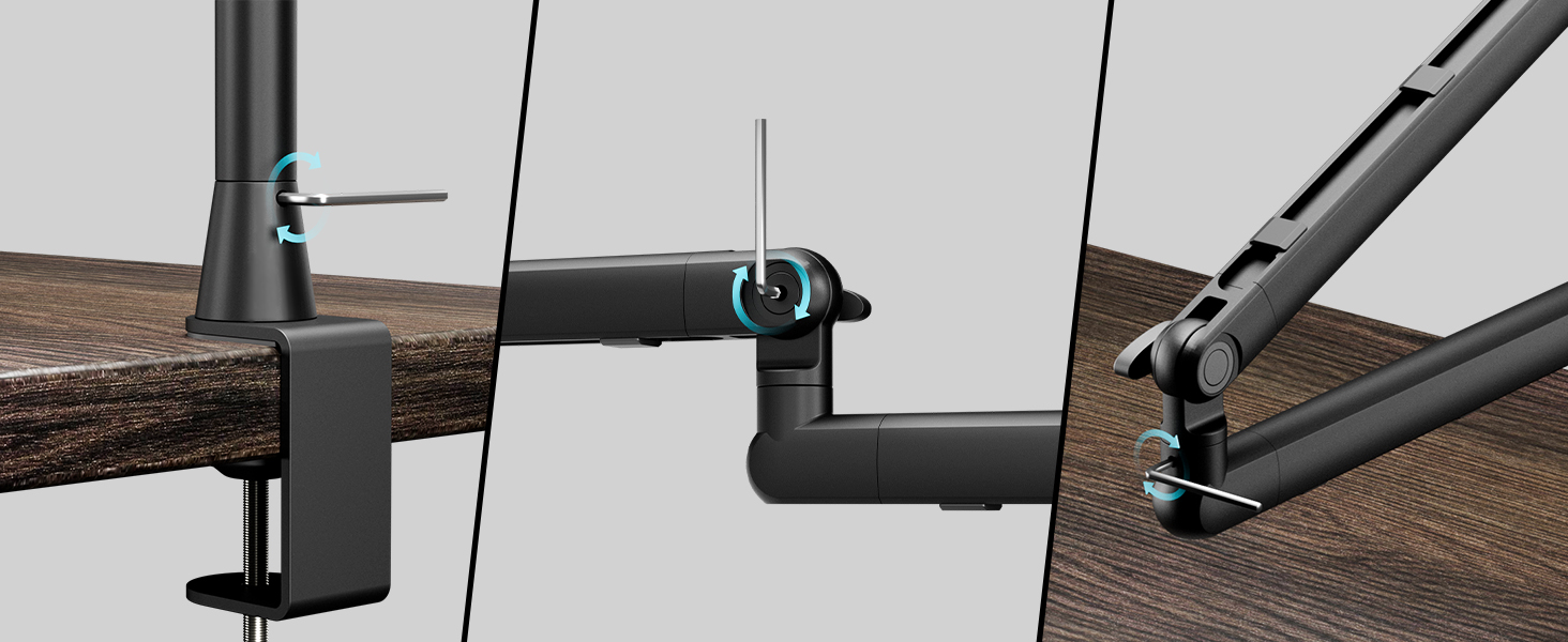 Підставка для мікрофона NearStream ST20 з поворотним кріпленням 360°, регульована висота та адаптер 3/8-5/8 - для подкастів, стрімінгу, геймінгу, офісу