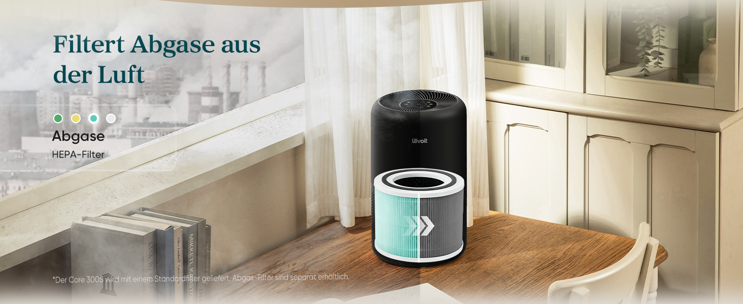 Повітряочисник LEVOIT з HEPA-фільтром: видаляє цвіль, пил, пилок, шерсть тварин. Автоматичний режим, CADR 240 м³/год, тиха робота 22dB, таймер, для кімнат до 50 м², білий/чорний