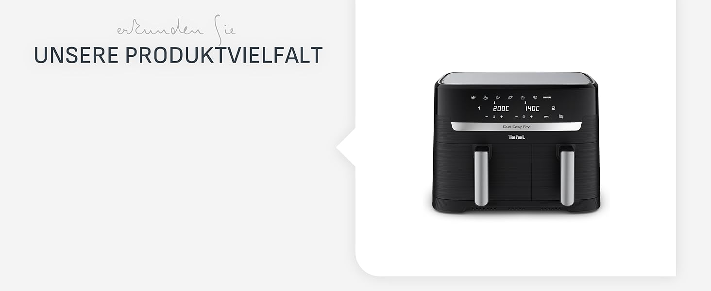 Фритюрниця Tefal Easy Fry Silence 7л, біла - аерофритюрниця з тихим режимом, 10 програм, до 8 порцій EY8421E0