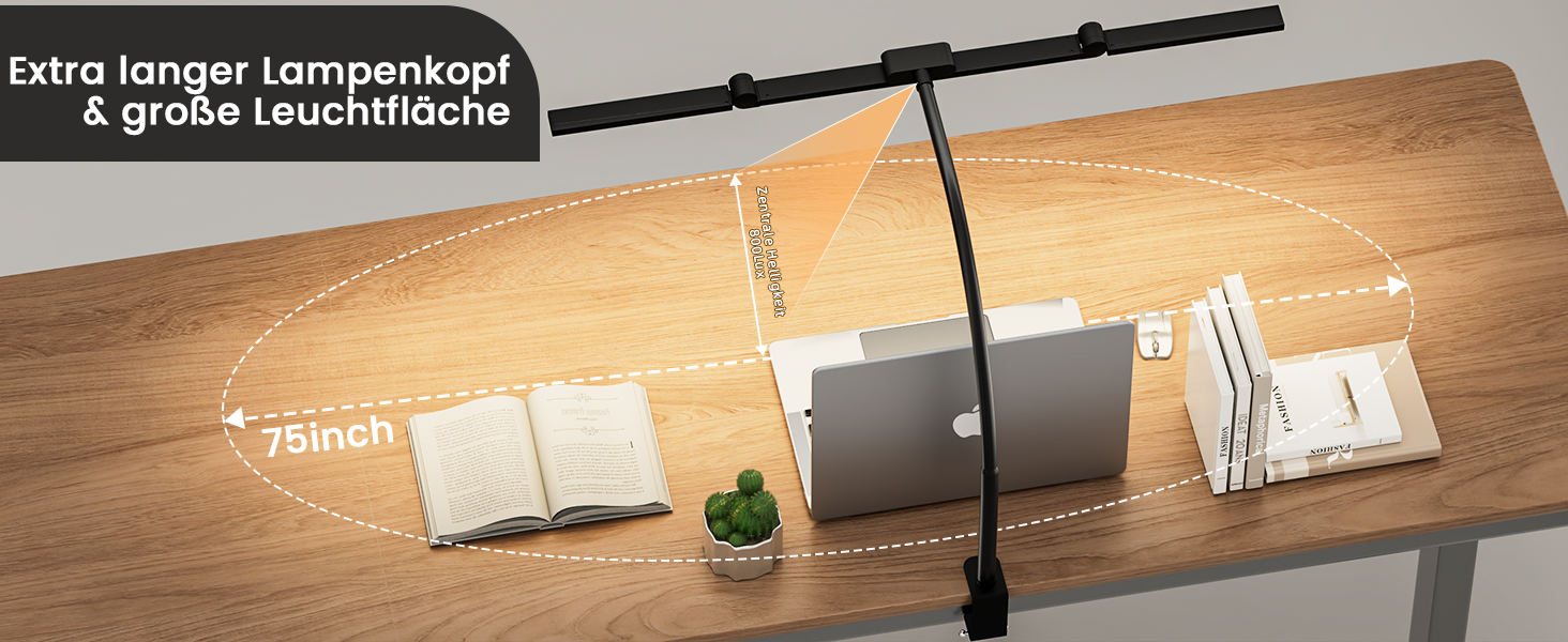 LED лампа настільна TYEE з регулюванням яскравості, 24W, 3-світлодіодний балка, 1500LM, захист очей, денне світло, з пультом дистанційного керування, 5 кольорів, 5 рівнів яскравості, для офісу та дому, чорна