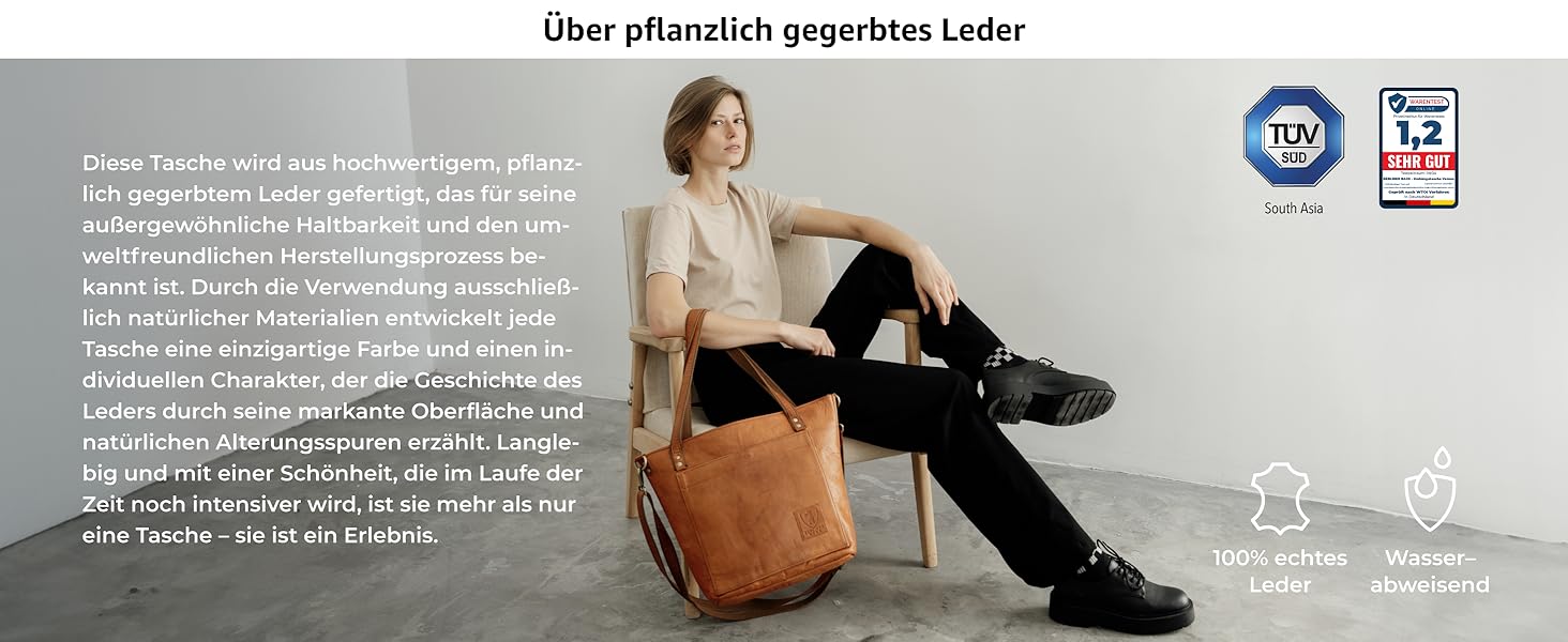 Сумка жіноча шкіряна через плече Berliner Bags Verona (коричнева). Велика сумка-шопер з YKK-застібкою