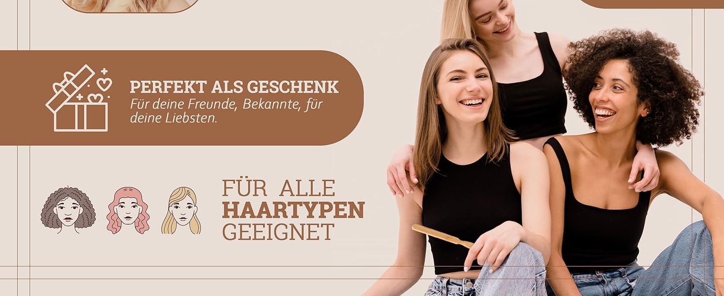 Бамбукова щітка для волосся Lampox з щетиною кабана, масажна щітка для голови, розпушувач для довгих волосся та кучерів, для жінок, чоловіків та дітей