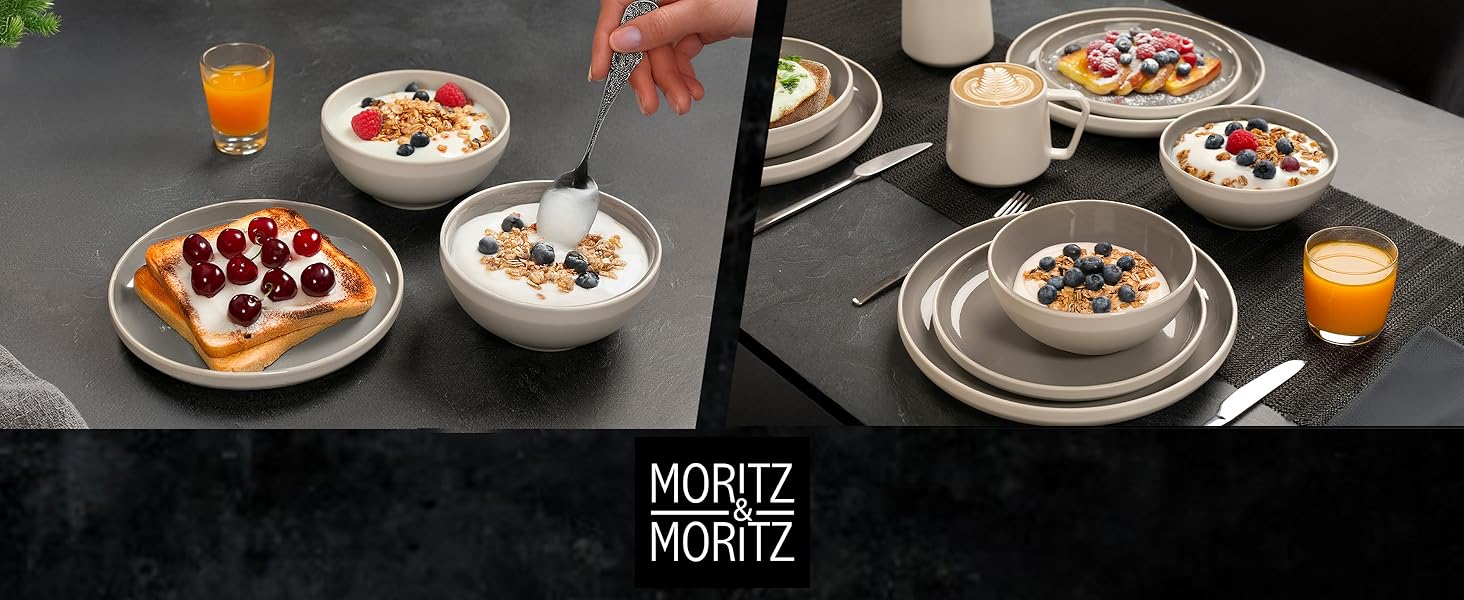 Набір керамiчних мисок Moritz & Moritz CAVO (6 шт.) для мюслю, супів та салатів. Кераміка, стійкі до миття в посудомийній машині та використання в мікрохвильовці. Ідеально для щоденного використання.