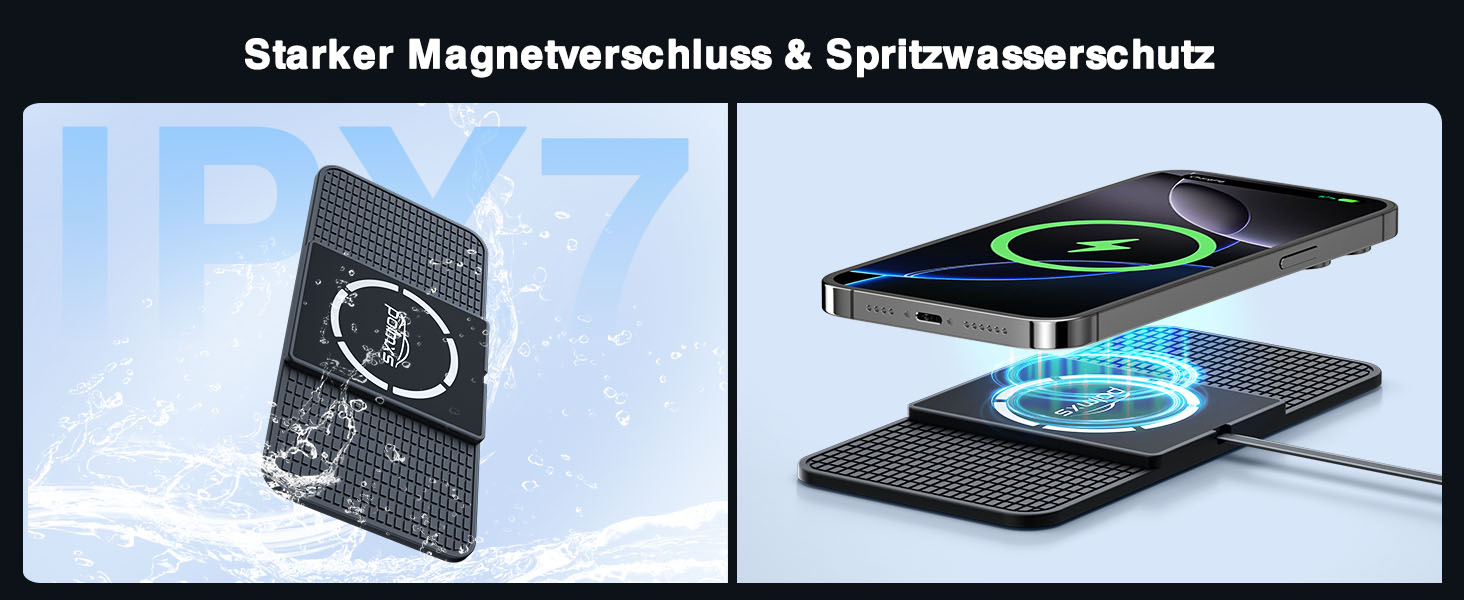 Автомобільне зарядне пристрій MagSafe Pad Polmxs: Швидка зарядка 15W, бездротова зарядка, 40W адаптер, кабель 30см, сумісність з iPhone 17/16/15/14/13/12