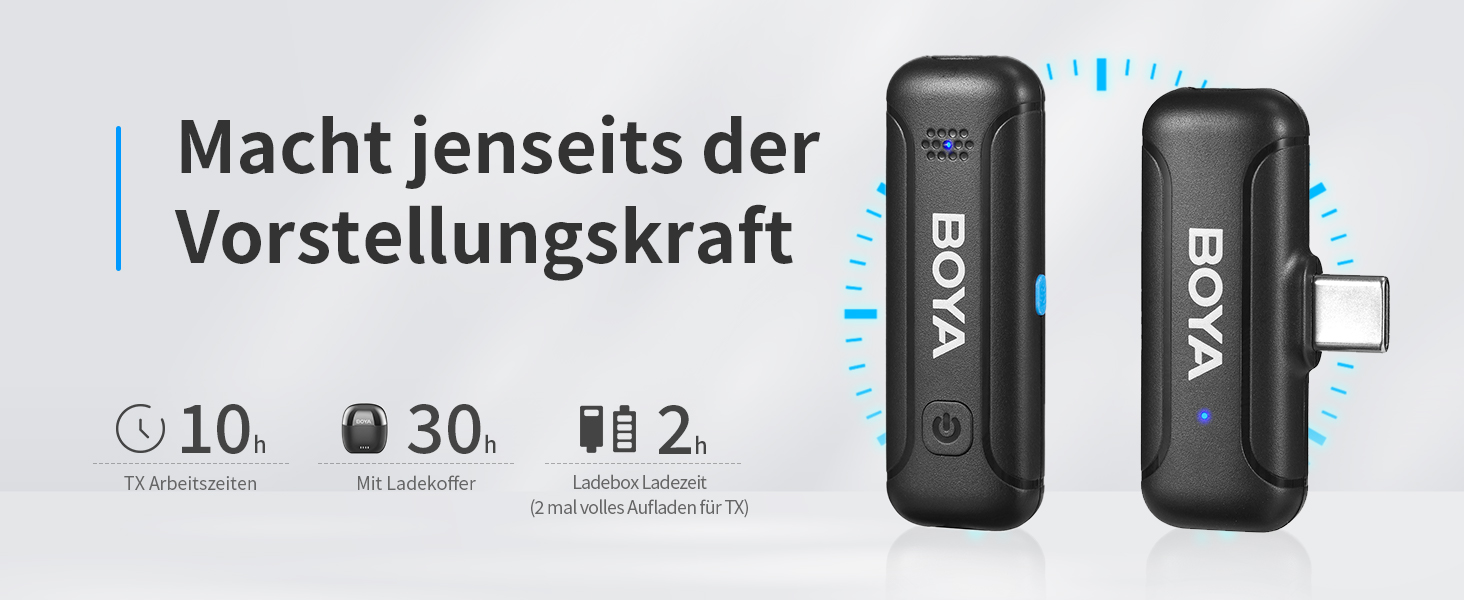 BOYA BY-WM3T-U2: Бездротовий петличний мікрофон з USB-C для Android/iPhone - 100м, 32год, шумозаглушення