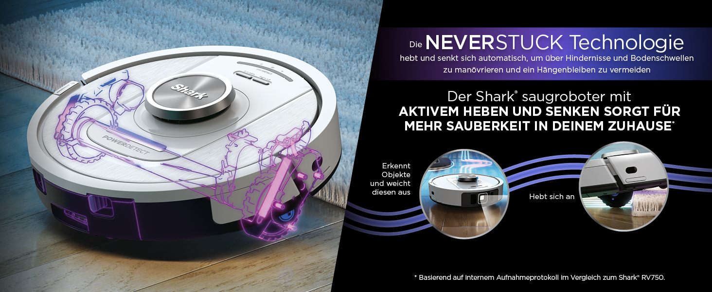 Робот-пилосос Shark PowerDetect з базою самоочищення, самостійно спустошується до 60 днів, для шерсті тварин, килимів та твердих підлог, з 3D- та LiDAR-навігацією, 14,5 см заввишки, білий