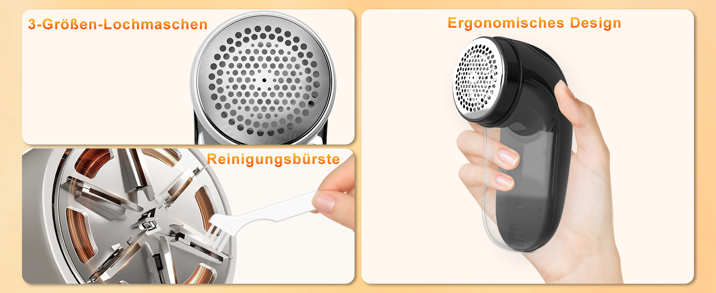 Електричний видалення ворсу для одягу, меблів та текстилю - портативний бездротовий прилад з LED-дисплеєм та 3 рівнями налаштування, чорний