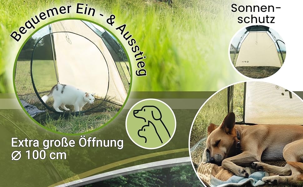 Клітка-забіг для цуценят та котів Outdoor, клітка-забіг XXL для собак та котів, розбірний захист від сонця, Pop-up система