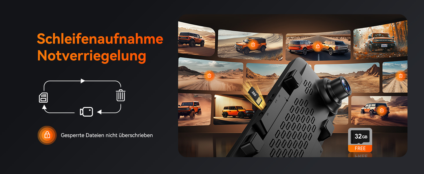 WOLFBOX Dashcam G840S 4K: Дзеркало-відеореєстратор з камерою заднього виду, WiFi, IPS-екран, GPS, 32GB, G-сенсор, Park Mode