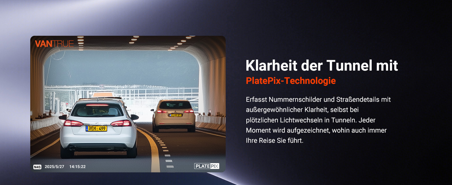 Автомобільний відеореєстратор VANTRUE N4S 3-канальний (2.7K+2.5K+1440P), STARVIS 2 HDR, нічна зйомка, 5GHz Wi-Fi, GPS, 24г паркування, G-сенсор, підтримка 1ТБ, для авто