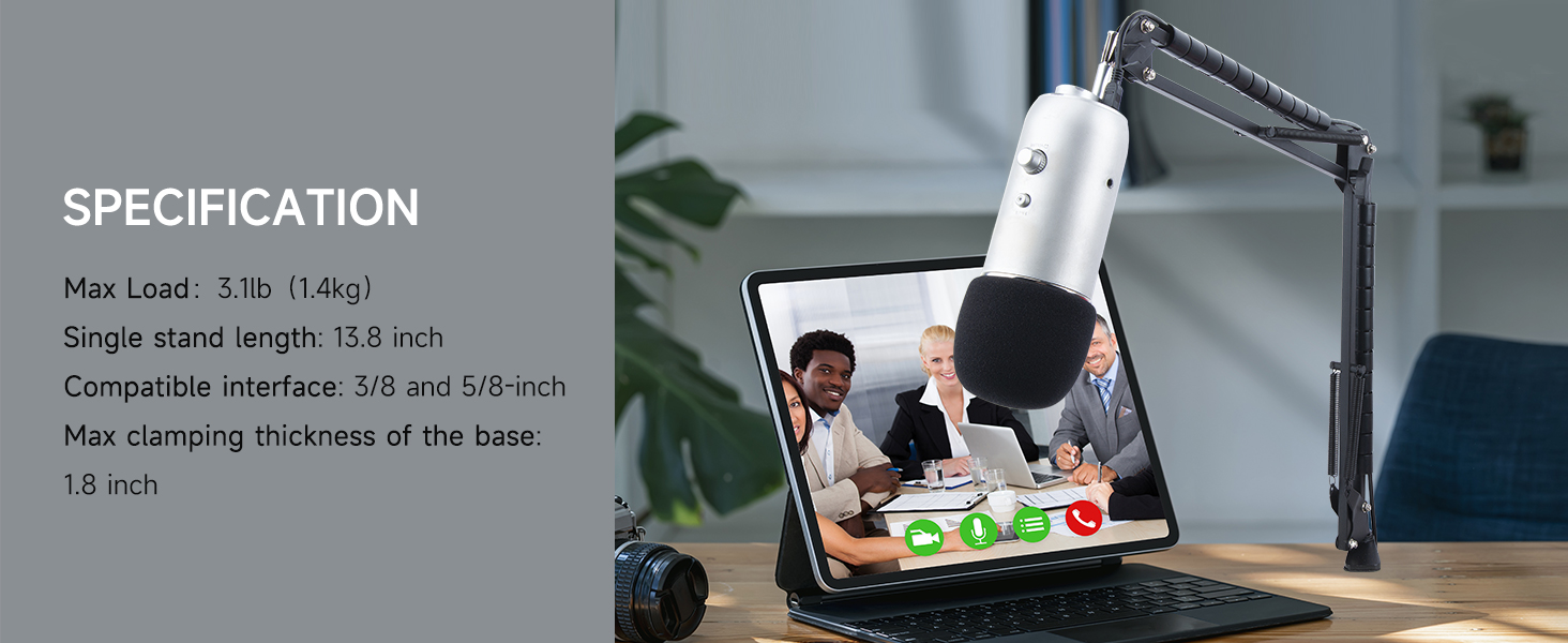 Кріплення для мікрофона Blue Yeti з поп-фільтром: професійний штатив YOUSHARES для Blue Yeti, Yeti Pro, Yeti X