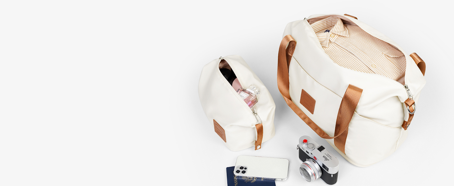 Набір валіз COOLIFE 6 шт: 16', 20', 24', 28' + сумка та органайзер | ABS, 360° колеса, TSA-замок. Ідеально для подорожей, відпочинку та навчання. Білий/Коричневий (Набір ручної поклажі 3 шт, Жовтий/Чорний)