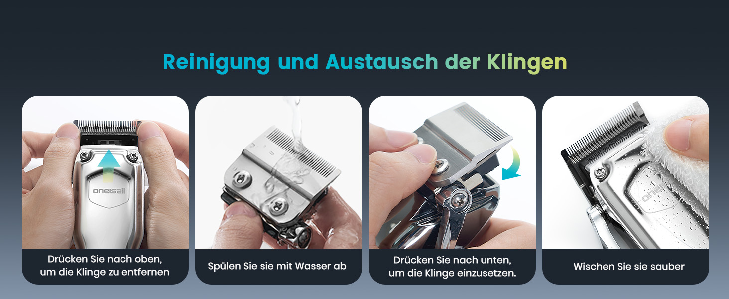 Професійна тиха машинка для стрижки собак Oneisall з довгим хутром та густою шерстю, знімні леза з нержавільної сталі, для собак, котів, коней, час роботи 4 години