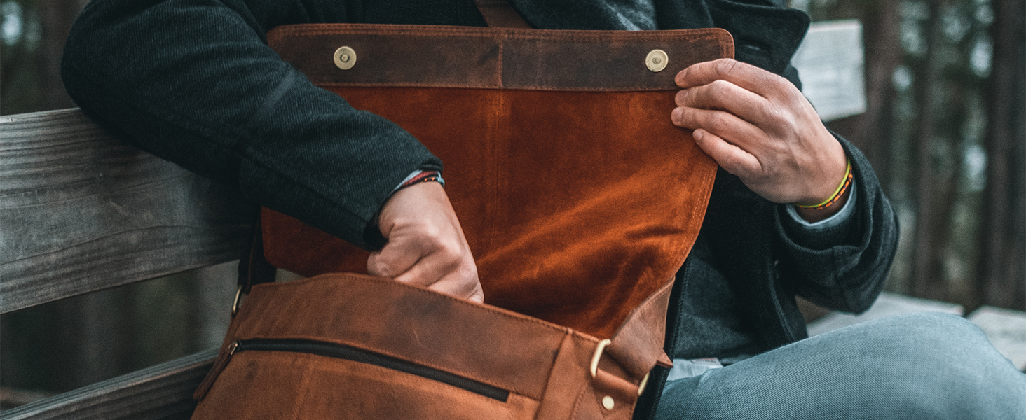 Сумка-месенджер LEABAGS Acapulco з натуральної шкіри, чоловіча та жіноча шкіряна сумка для ноутбука до 15 дюймів, ділова сумка через плече 39x30x11 см