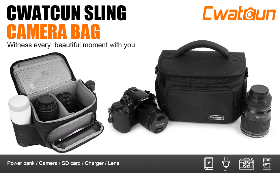 Захисний футляр для дзеркальної камери, вологостійкий, для Canon, Nikon, Sony, Fuji, DLR/LR, об'єктив (Чорний, M)