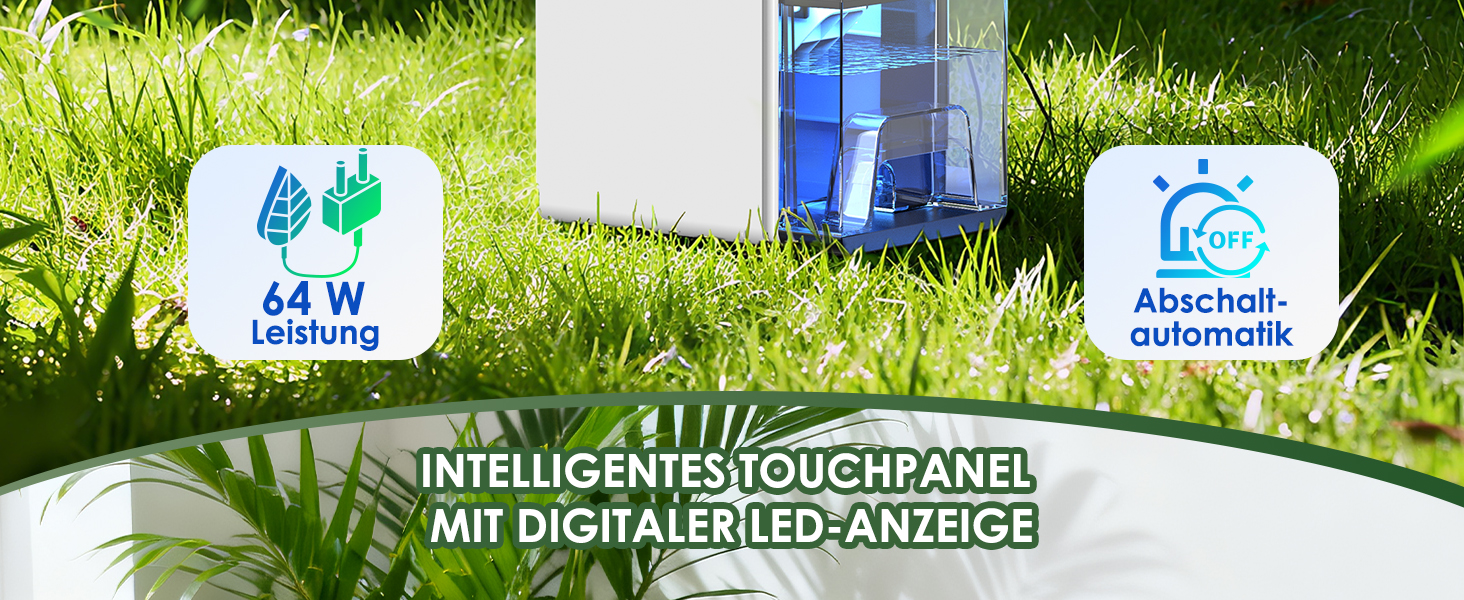 Електричний осушувач повітря 2700 мл з автоматичним вимкненням, таймером, нічним режимом та 7-кольоровим нічним світлом, портативний для дому, ванної кімнати, підвалу (600 мл/24 год)