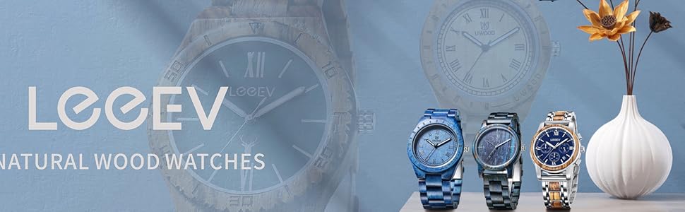 Чоловічий дерев'яний годинник Uwood серії Uw1001zebrablack: ручне виробництво, кварцовий механізм, аналоговий стиль, римські цифри, сандалове дерево, вінтажний дизайн