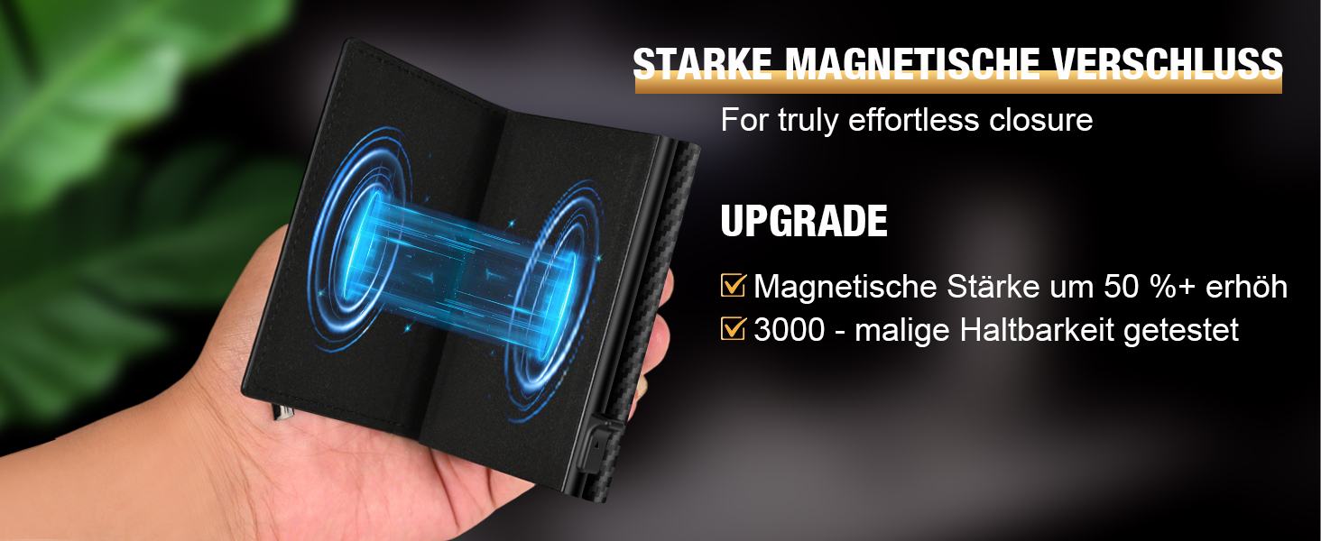 Чоловіче картхолдер/портмоне: тонкий дизайн, RFID захист, відділення для монет, віконце для ID, карбоновий чорний колір