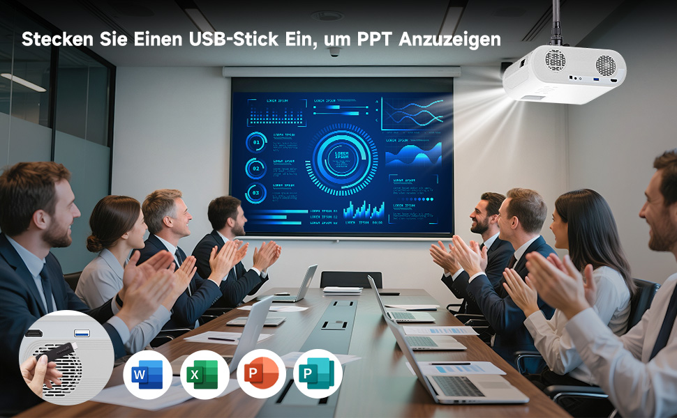Beamer Beamer C10: 4K LED проєктор для дому з Google TV, Play Store, 1080P, сумісний зі смартфоном/ноутбуком/HDMI